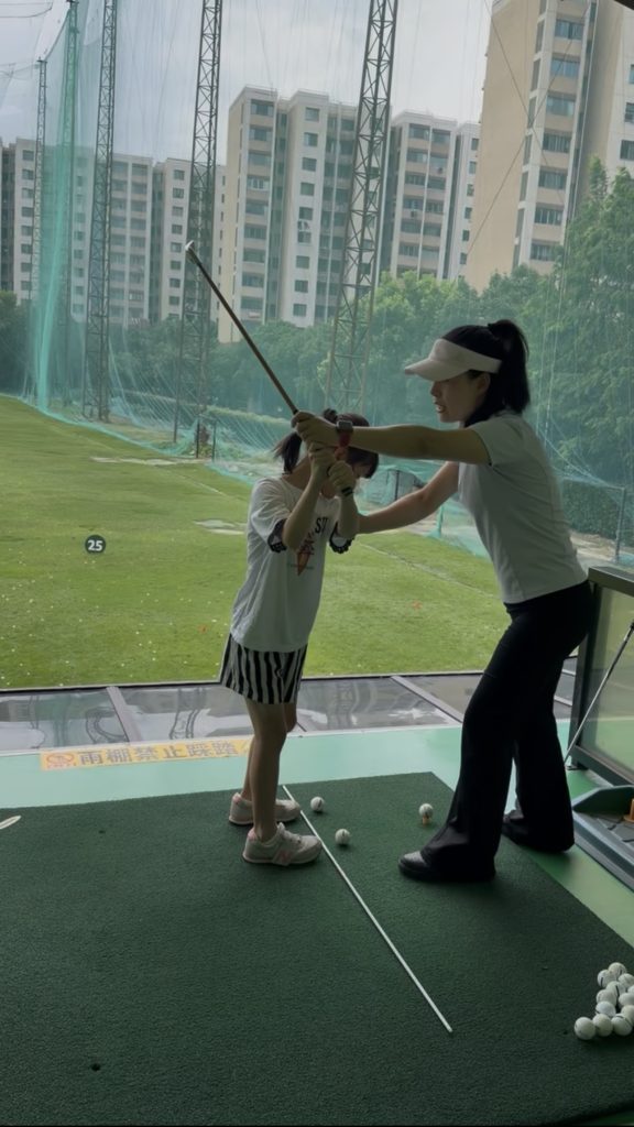 Golf practice in Shanghai