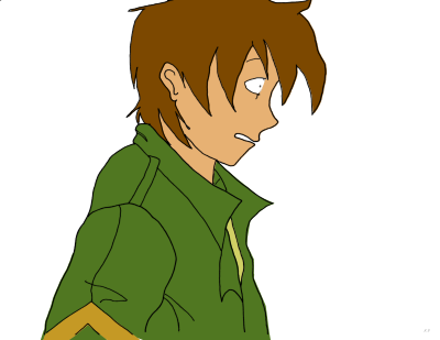 Inked and coloured example of a key animation cel