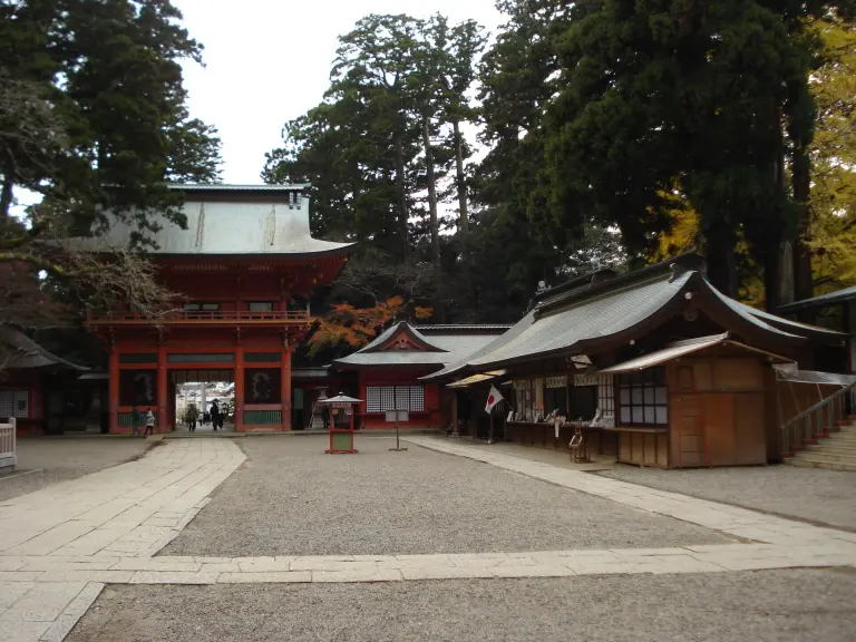 Vermilion Romon gate at Kashima Jingu in Ibaraki Prefecture
