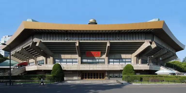 Exterior of Nippon Budokan with its broad octagonal roof in Tokyo