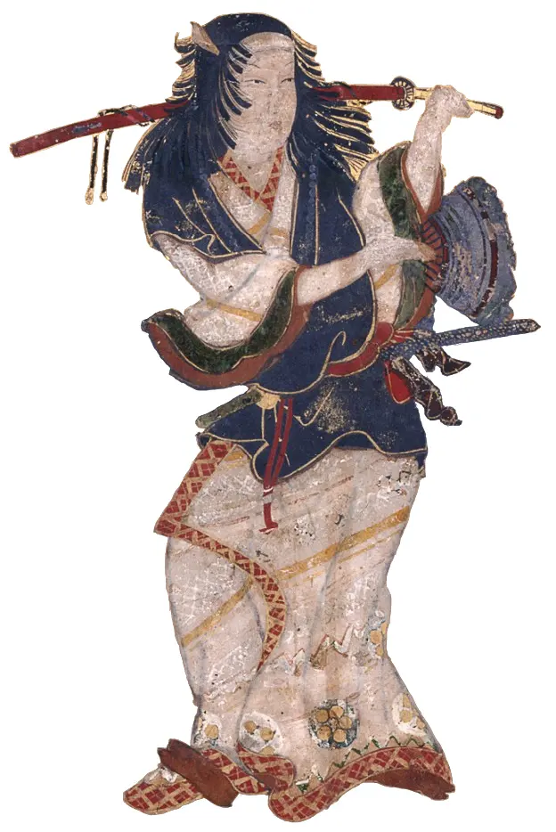 Painted figure traditionally identified as Izumo no Okuni from the Okuni Kabuki Screen