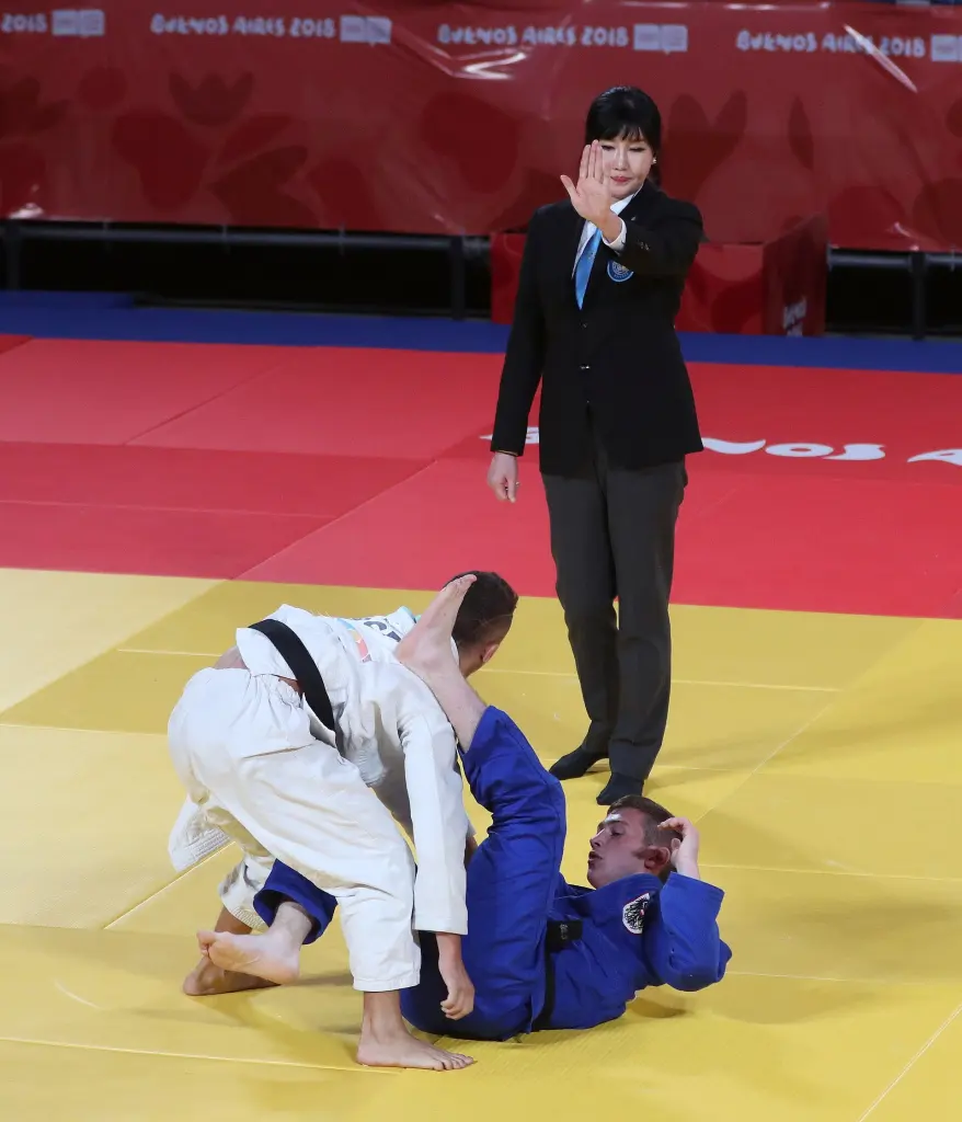 Judoka compete in the boys' 55 kg category at the 2018 Summer Youth Olympics
