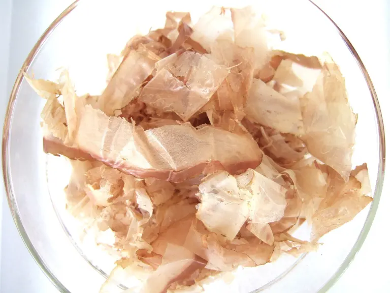 Several firm brown pieces of dried and smoked katsuobushi