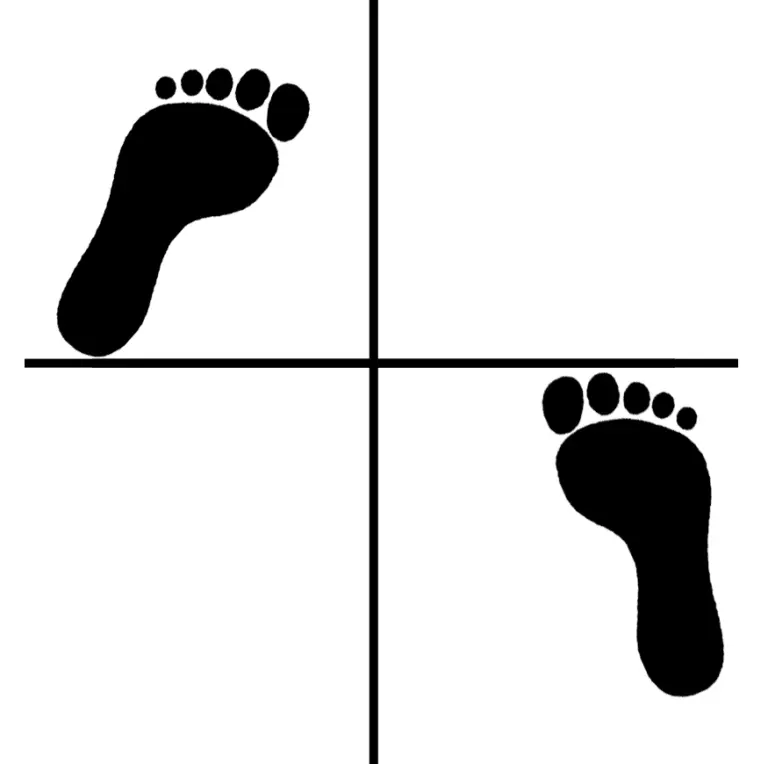 Diagram of a Wadō-ryū Seishan-dachi stance
