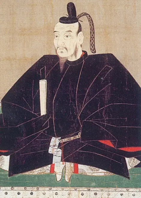 Chōsokabe Motochika seated in a historical painted portrait.
