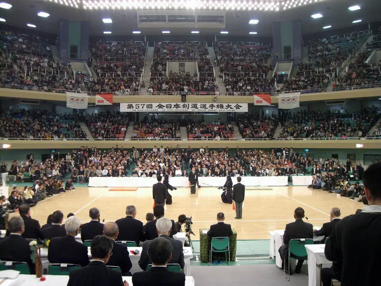 A Kendo competition at the All Japan Championship in Nippon Budokan