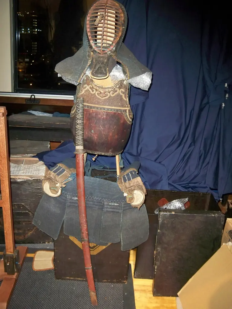 A complete set of Kendo bōgu displayed together