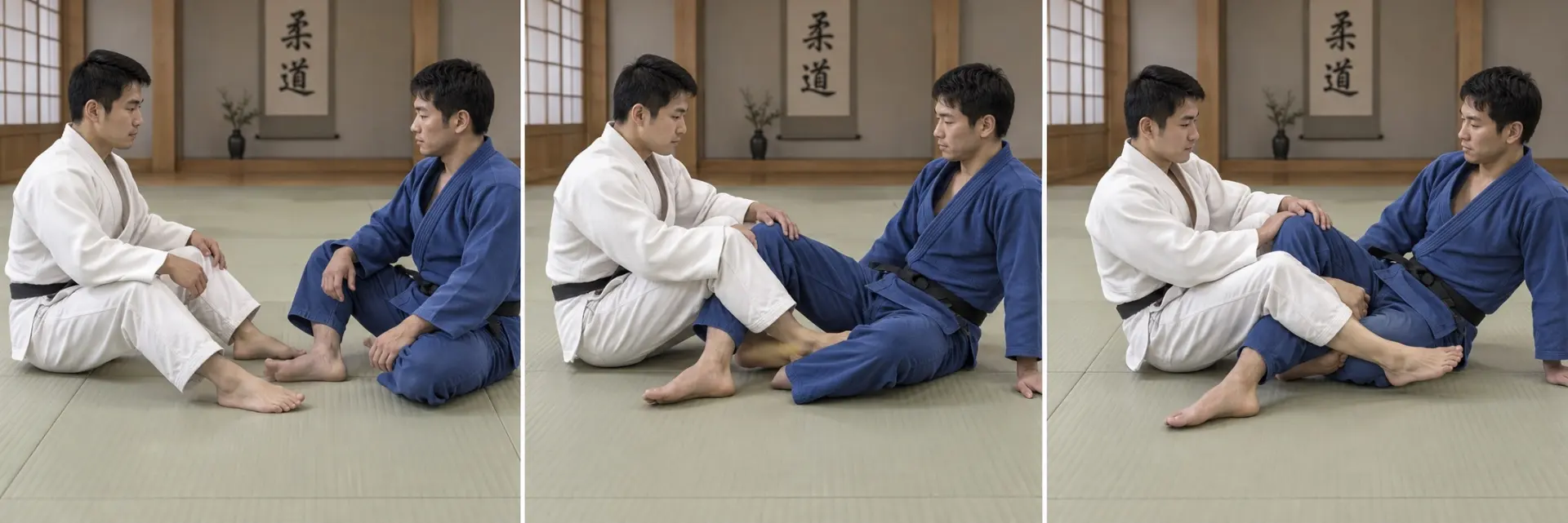 Ashi-garami technique shape: Apply and release safely.