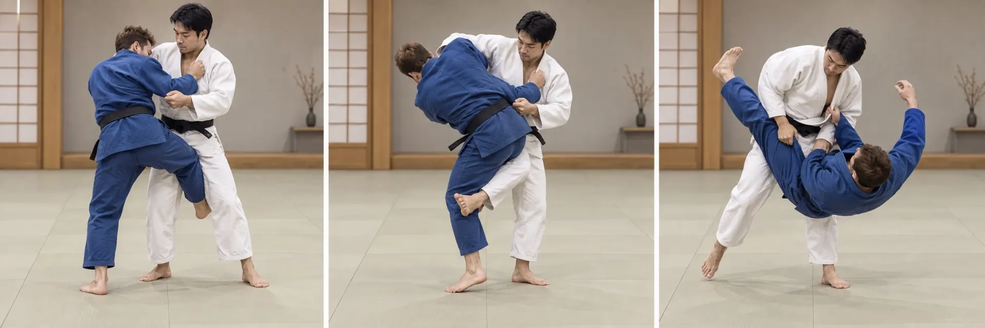 Hane-goshi-gaeshi technique shape: Complete the defining action.