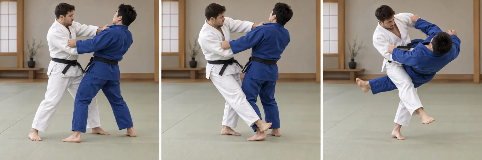 Harai-tsurikomi-ashi technique shape: Complete the defining action.