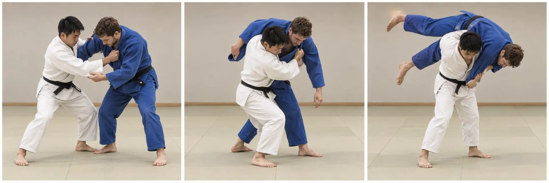 Ippon-seoi-nage technique shape: Complete the action.