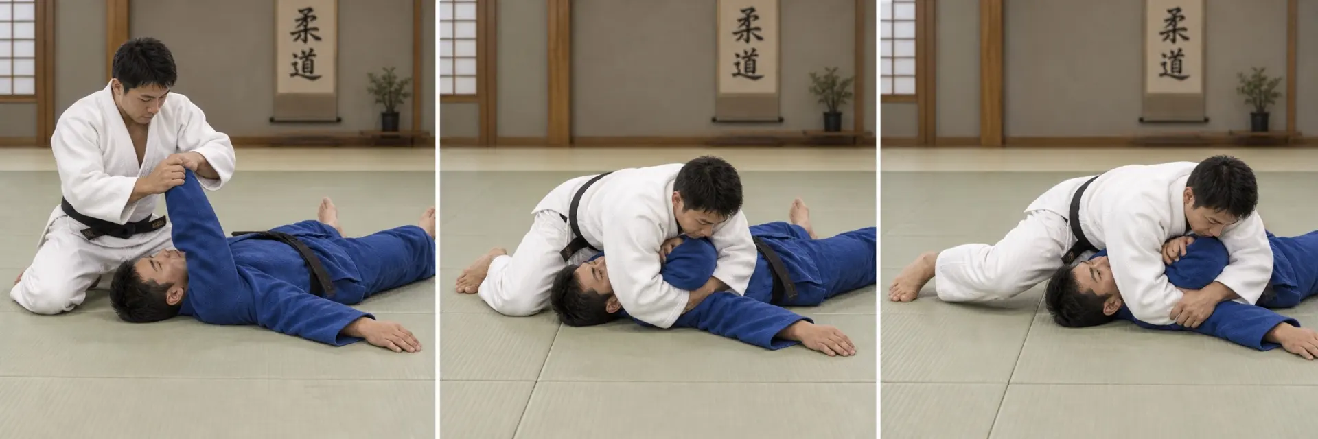 Kata-gatame technique shape: Maintain a responsive base.
