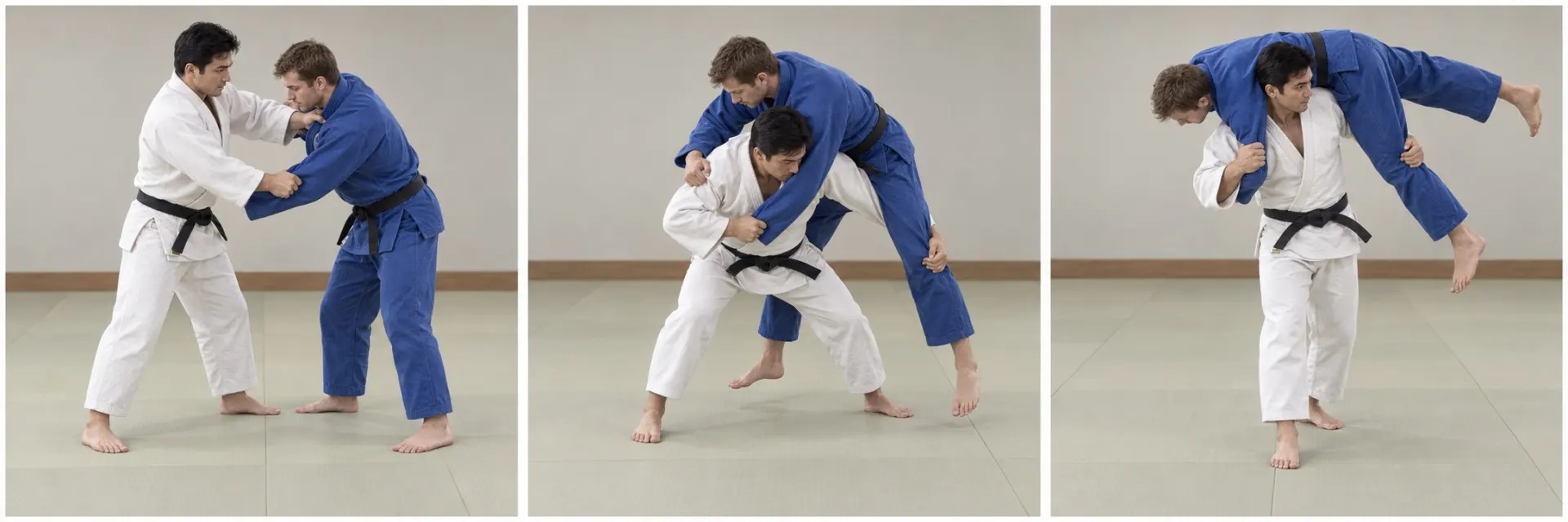 Kata-guruma technique shape: Complete the defining action.