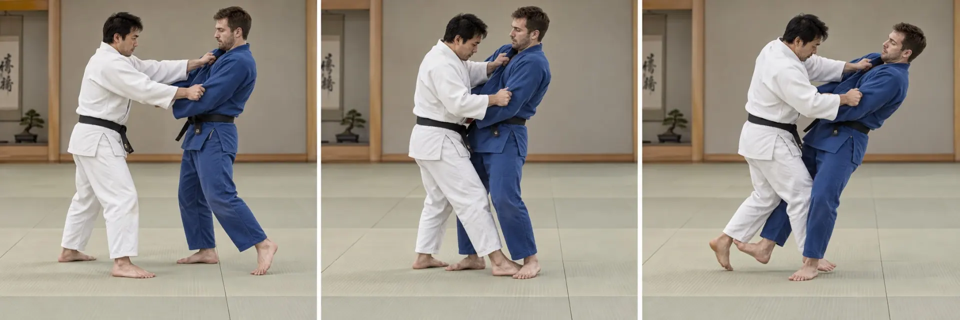 Ko-uchi-gari technique shape: Complete the defining action.