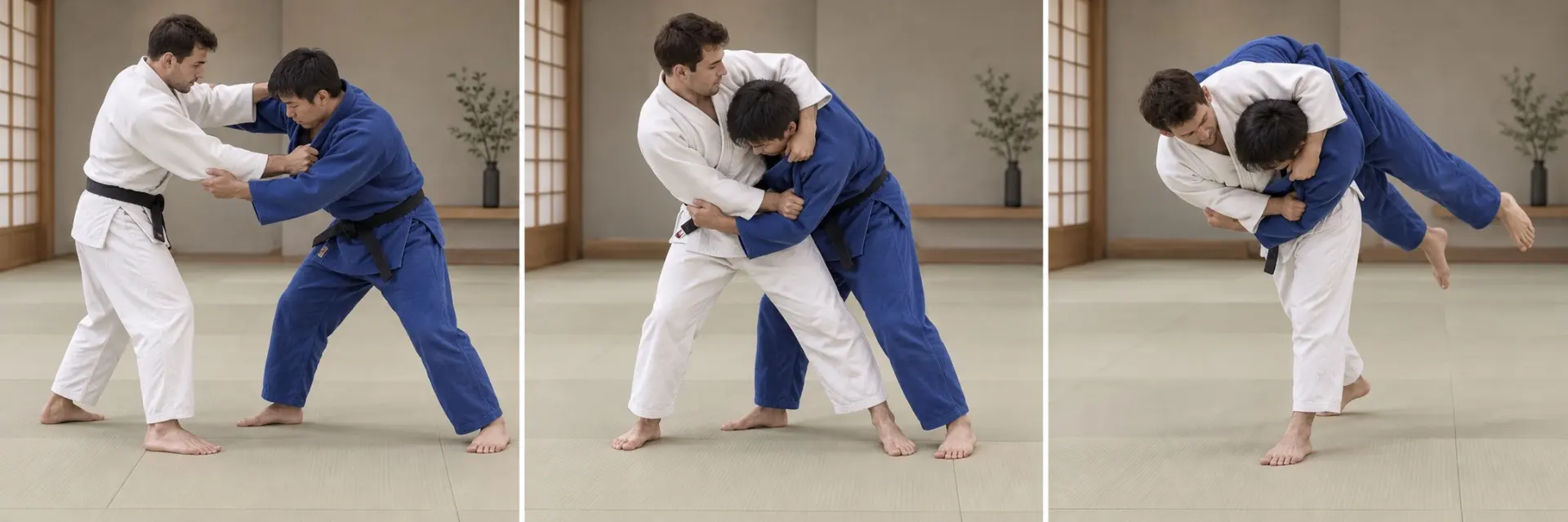 Koshi-guruma technique shape: Complete the defining action.