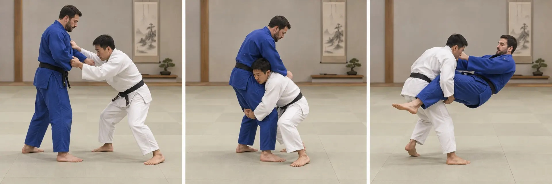 Morote-gari technique shape: Complete the defining action.