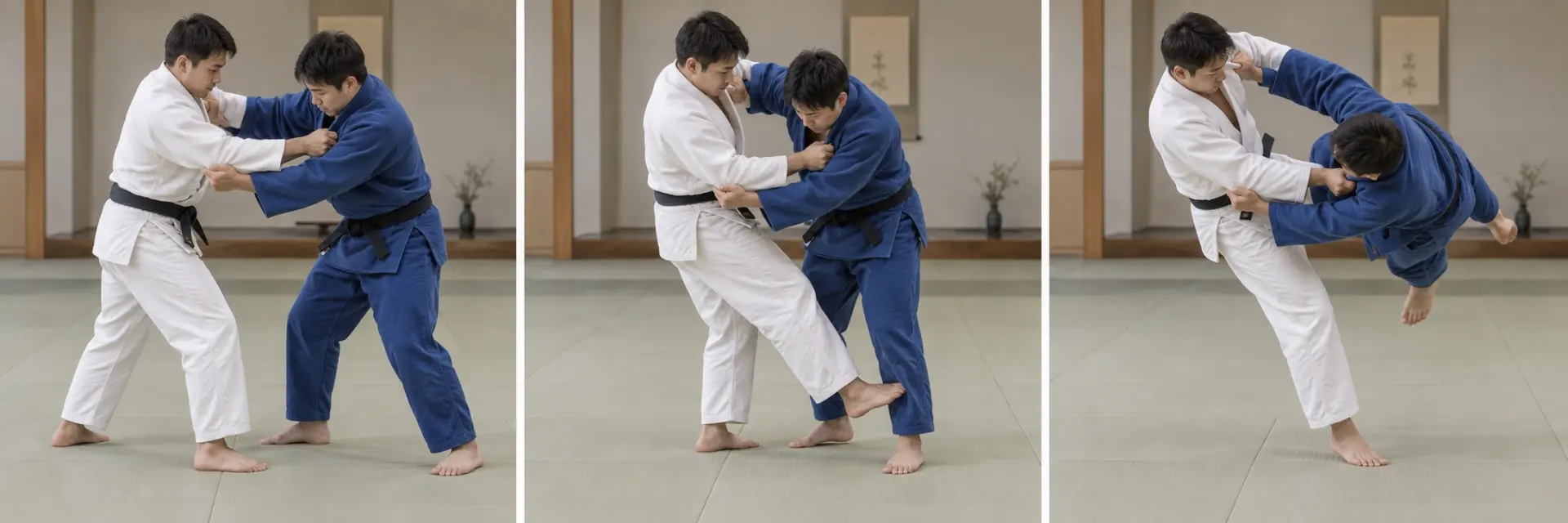 Sasae-tsurikomi-ashi technique shape: Complete the defining action.