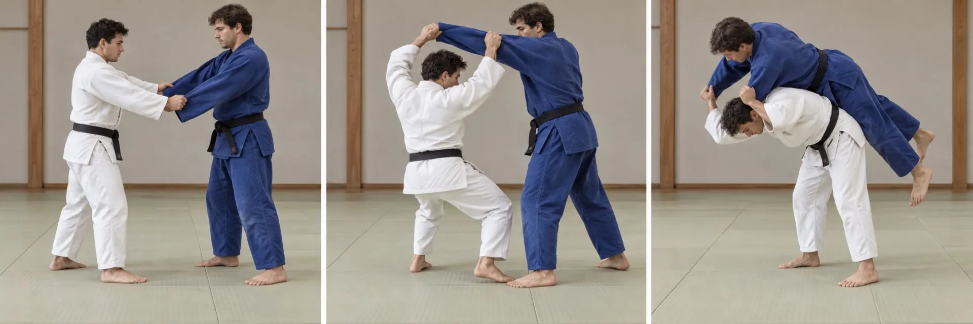 Sode-tsurikomi-goshi technique shape: Complete the defining action.