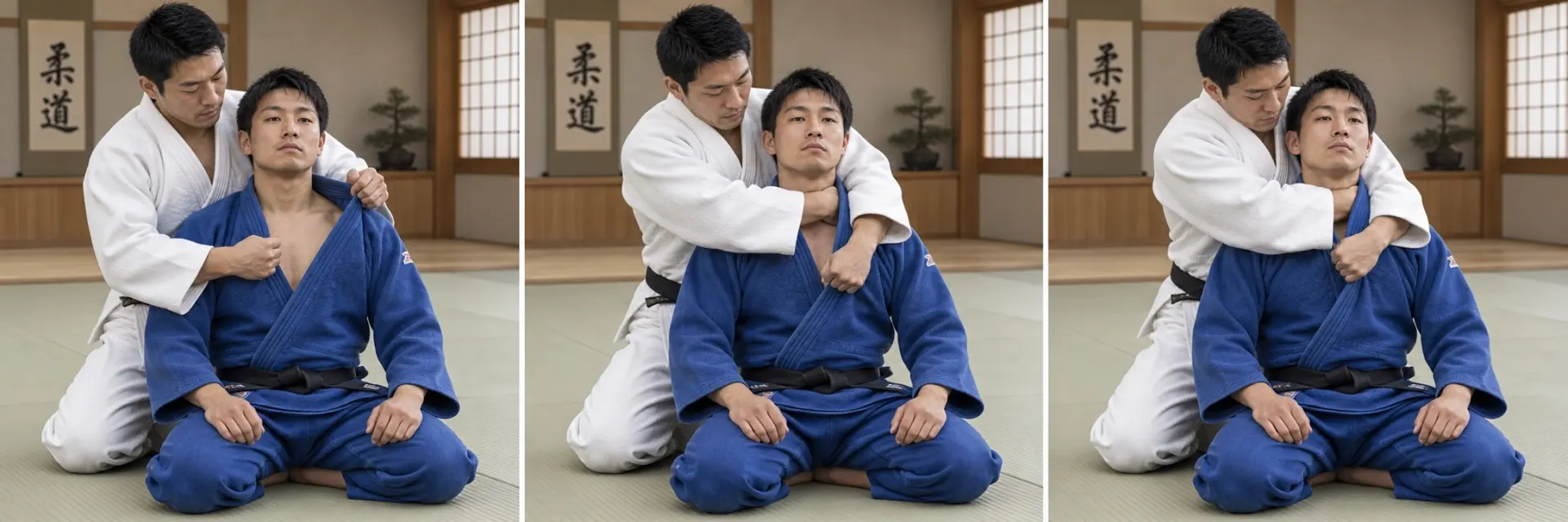 Tsukkomi-jime technique shape: Apply and release safely.