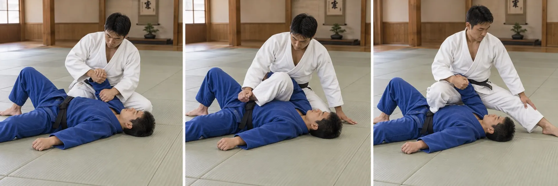 Uki-gatame technique shape: Maintain a responsive base.