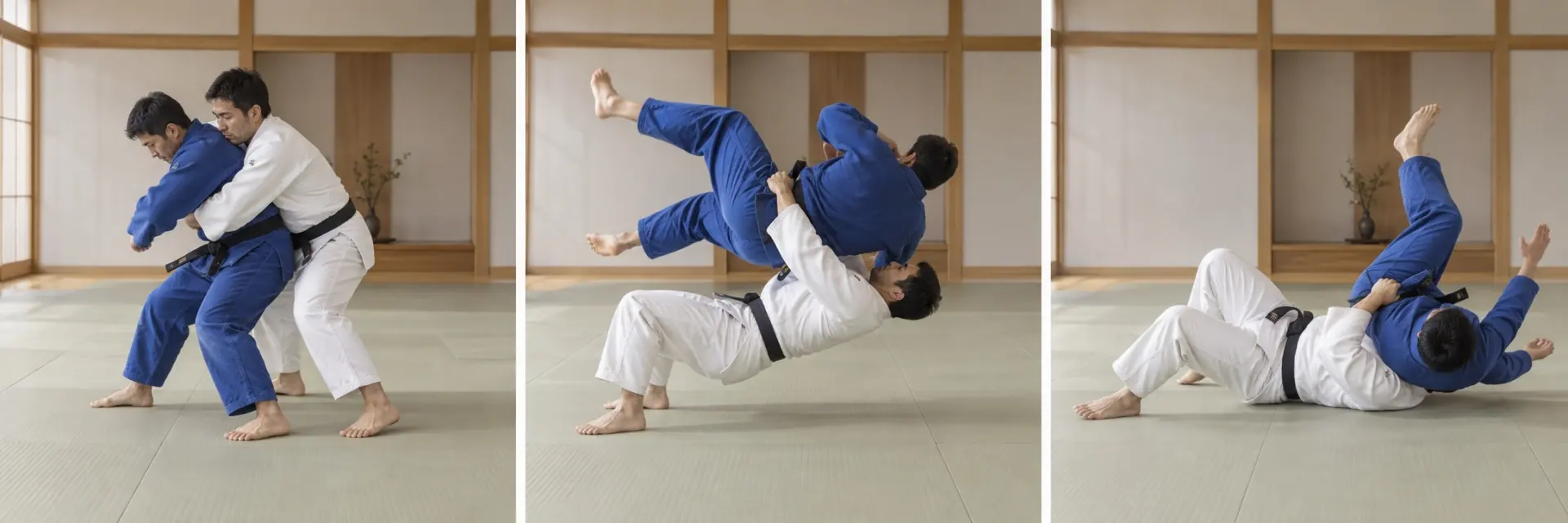 Ura-nage technique shape: Complete the defining action.