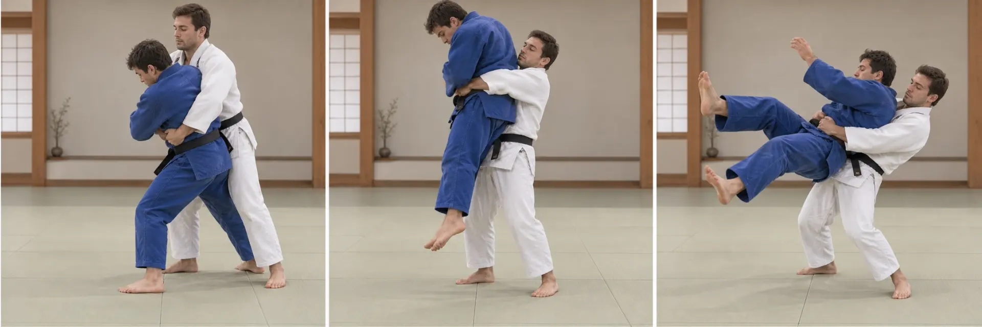 Ushiro-goshi technique shape: Complete the defining action.